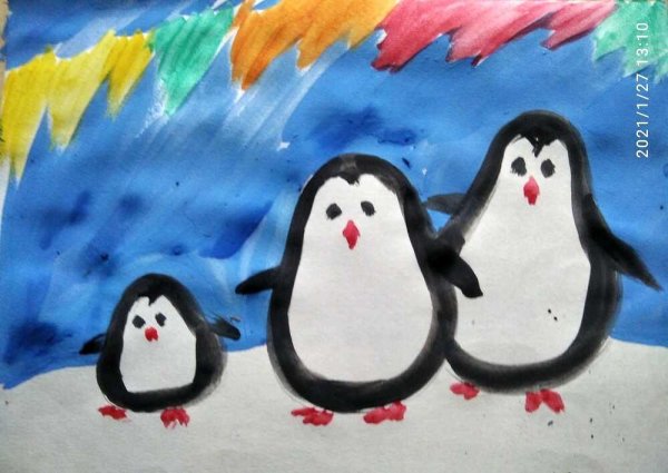 Рисование пингвина для детей