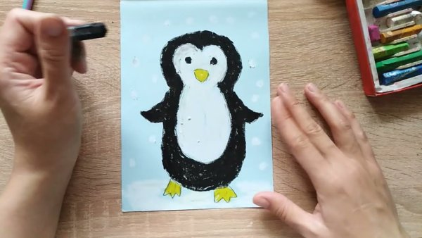 Пингвины живопись