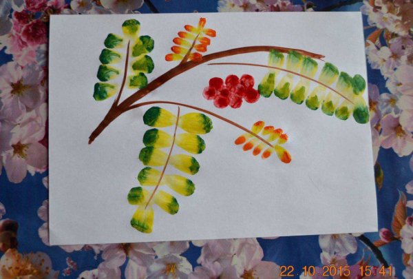 Ветка рябины» (рисование с натуры) (т.с.Комарова, стр.40)