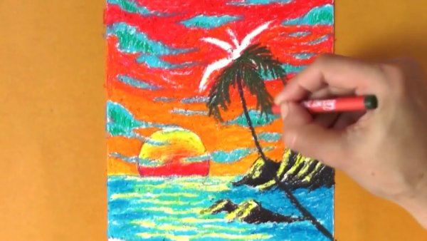 Море восковыми мелками