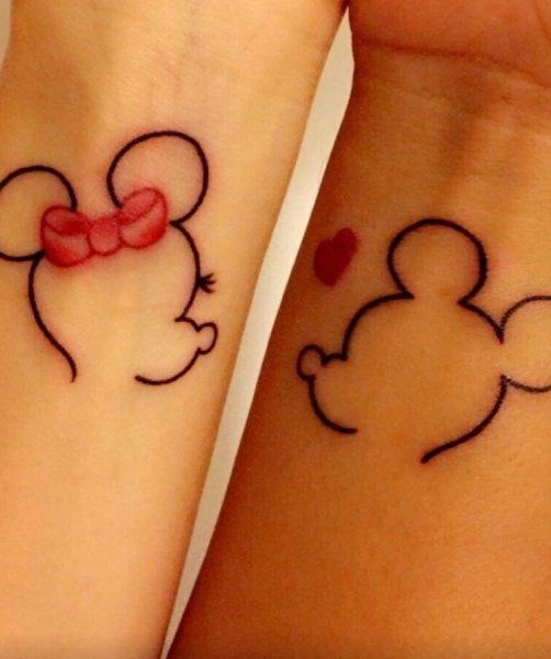 Парные тату Микки и Минни