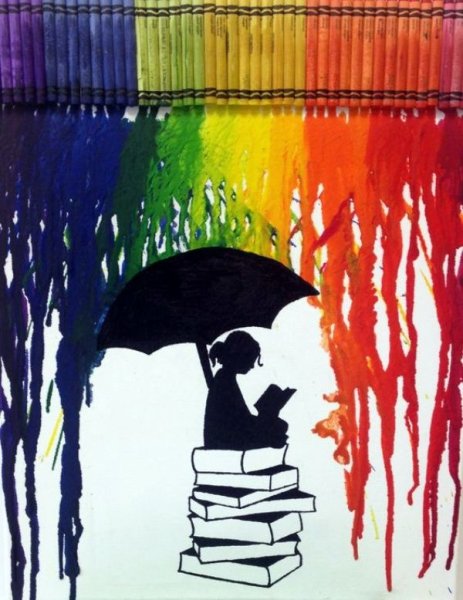 Картина из восковых мелков