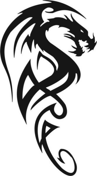 Трайбл тату хна дракон