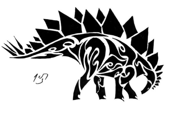 Эскиз тату динозавр