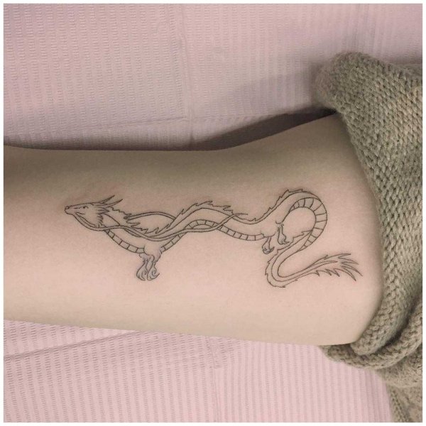 Тату дракон Хаку маленькие