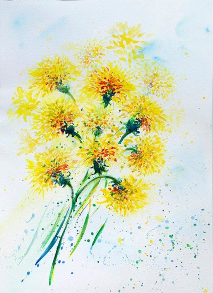 Правополушарное рисование одуванчики