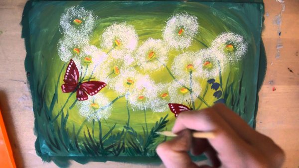 Рисование одуванчик