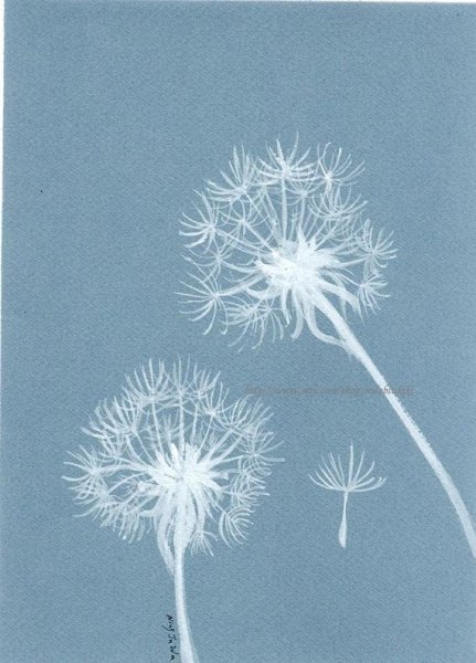 Одуванчик акварелью пленэр