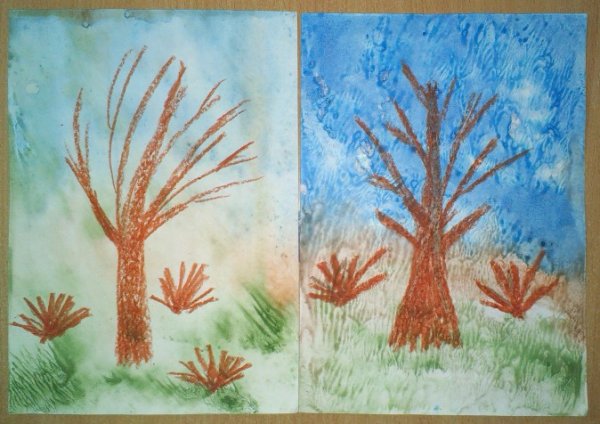 Рисование деревьев в детском саду