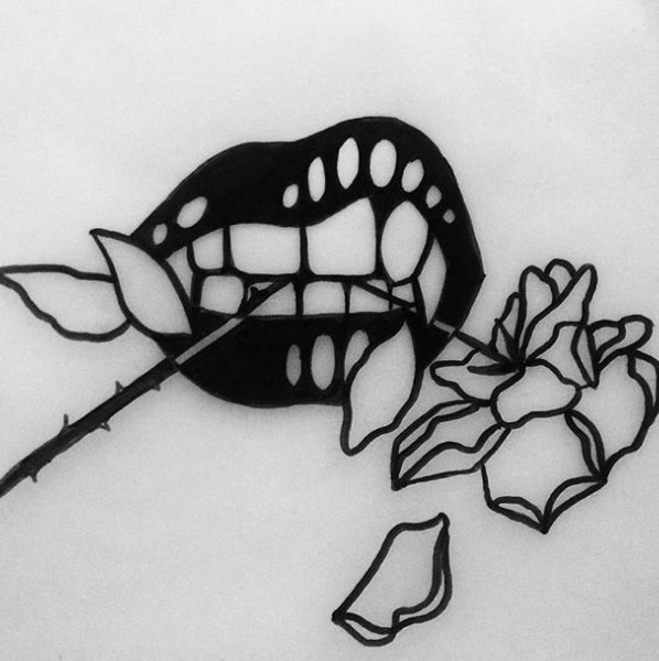 Эскиз тату клыки