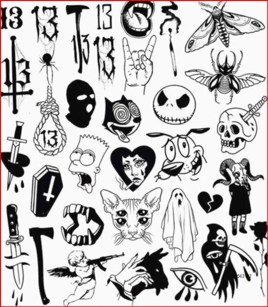 Мелкие тату эскизы