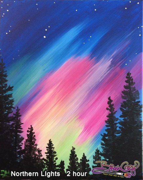 Северное сияние акрилом
