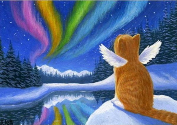 Северное сияние нарисовать красками с ребенком