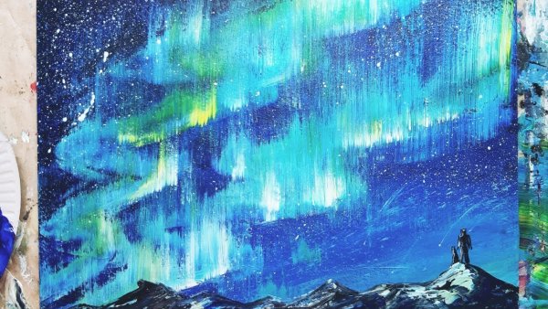 Арт Клякса Северное сияние