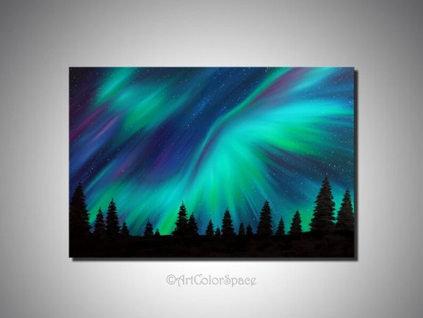 Северное сияние акрилом