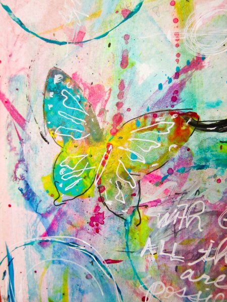 Рисунок восковыми мелками и акварелью