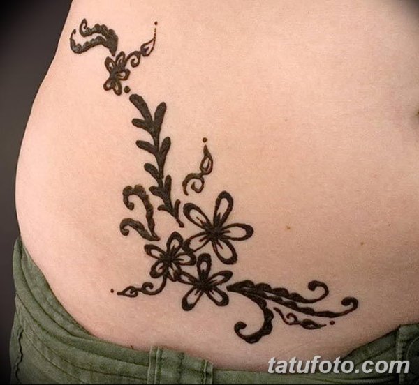 Узоры хной на животе лёгкие