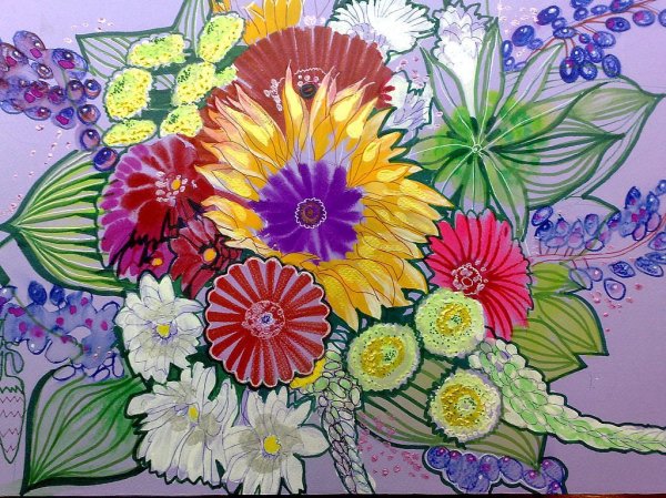 Рисование букет для мамы