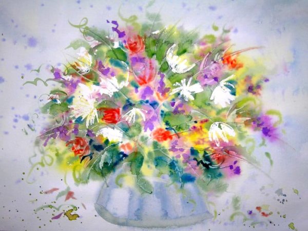 Акварельные тюльпаны