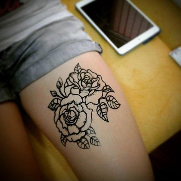 Тату хной роза