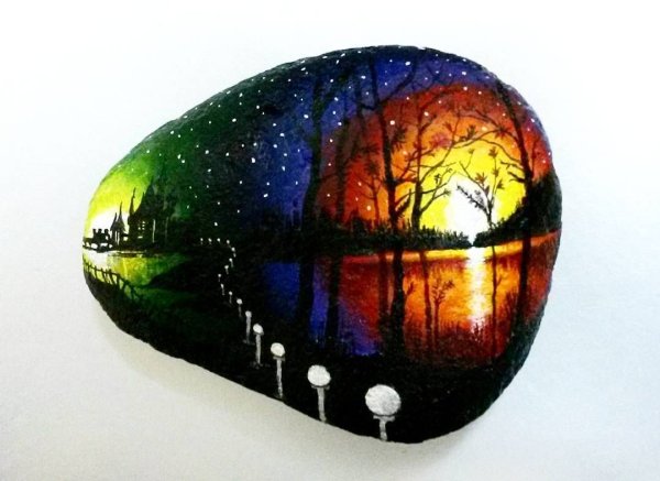 Рисование на морских камешках