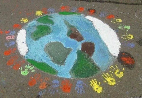 Рисование на асфальте на тему экология