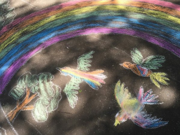 Рисование в старшей мелками на асфальте