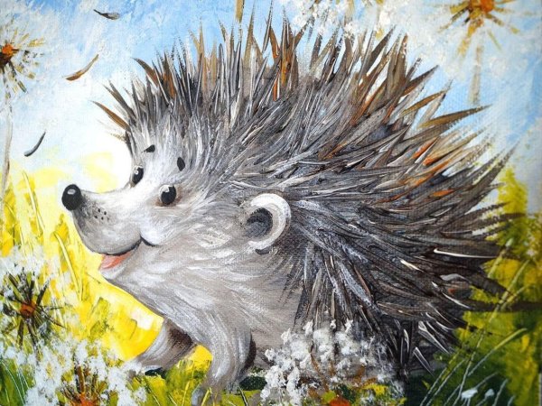 Ежик живопись