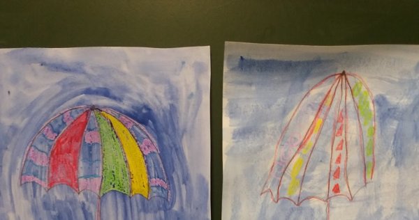 Рисунок природы мелками