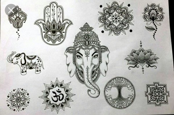 Индийский орнамент рисунок