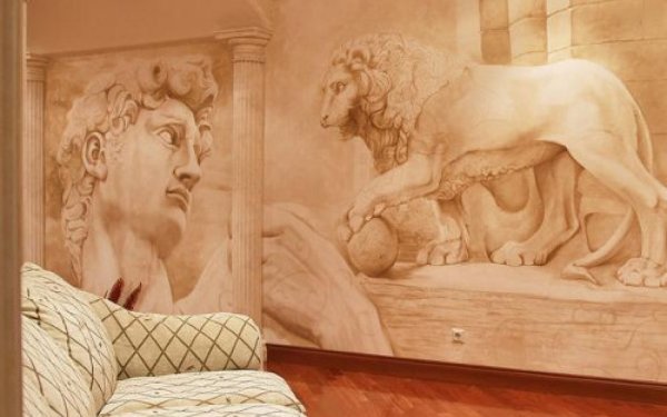 Роспись стен по сырой штукатурке