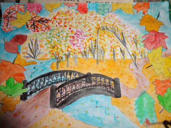 Рисунок на тему осень в городе