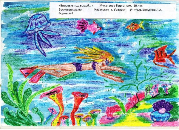 Рисунки восковыми мелками для детей