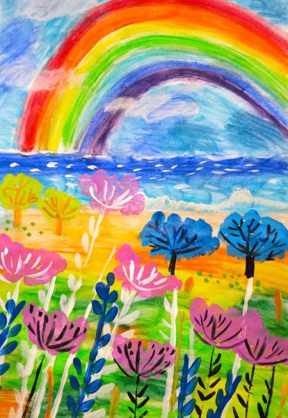 Радуга рисование для детей