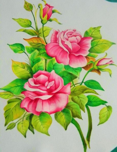 Розы гуашью