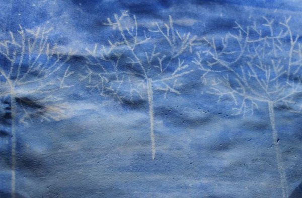 Рисование восковыми мелками и акварелью зима