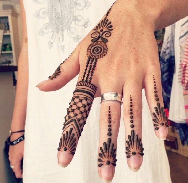 Мехенди на пальцах