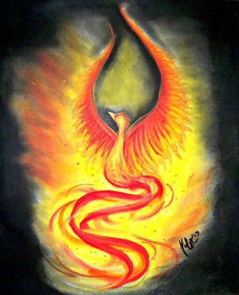 Рисование красками огонь