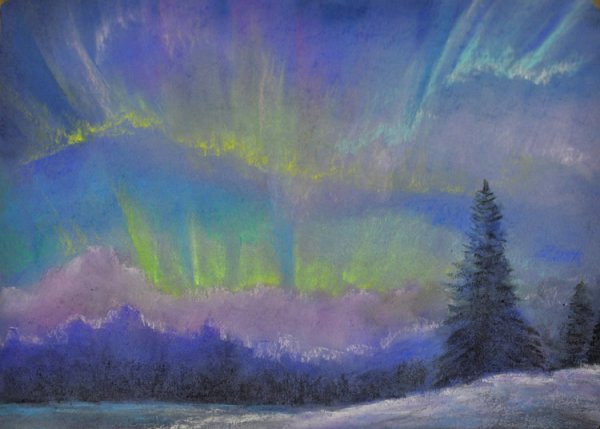 Монотипия Северное сияние