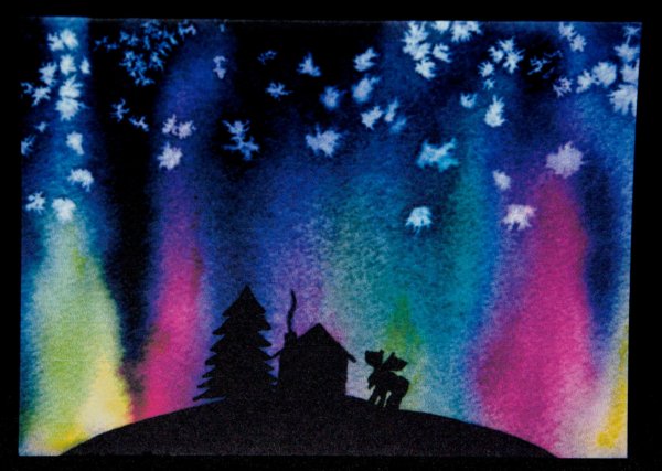 Ниткография Северное сияние