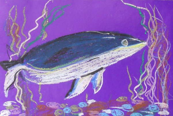 Рыба восковыми мелками