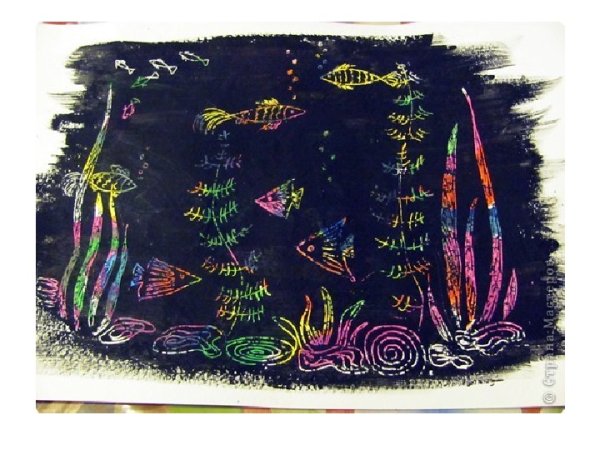 Художественная техника граттаж для детей