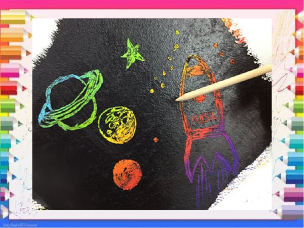 Техника граттаж мелками