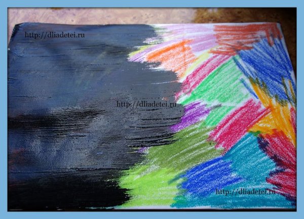 Граттаж восковыми мелками