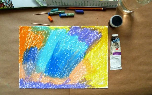 Техника рисования граттаж масляная пастель