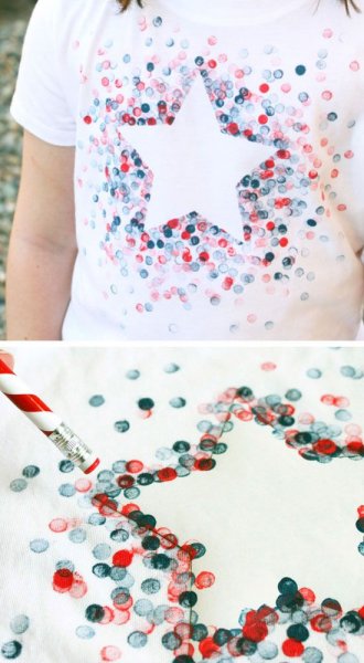 Декор футболки восковыми мелками