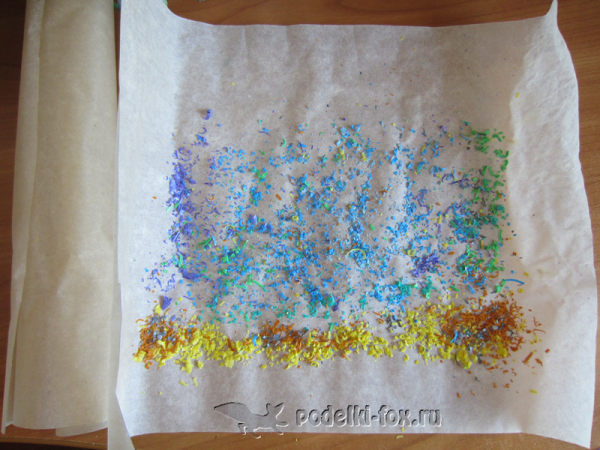 Рисование восковыми мелками по ткани