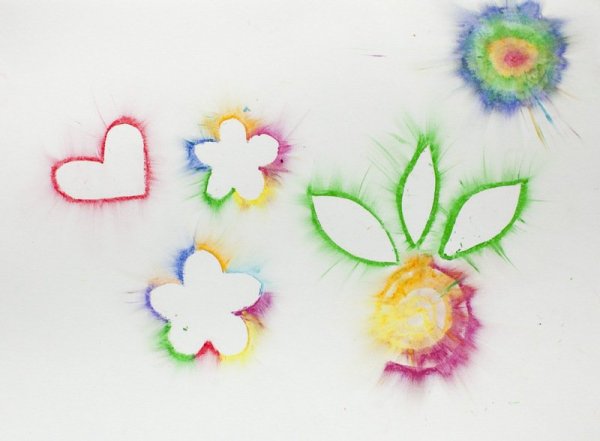 Рисунок на ткани восковыми карандашами