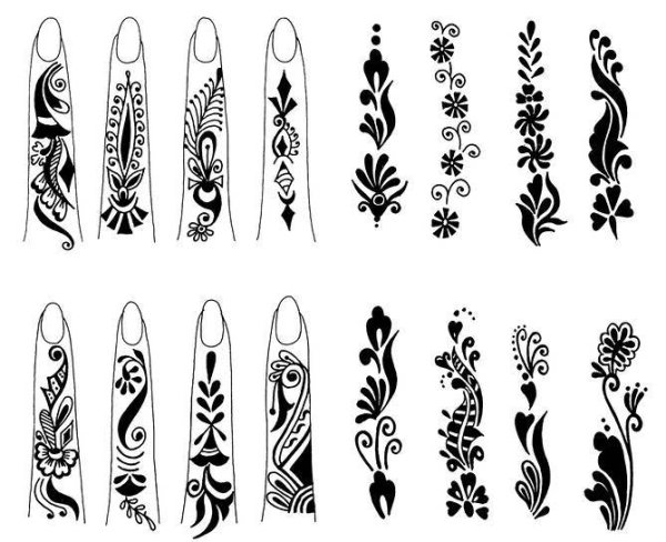 Рисунки хной на руках эскизы