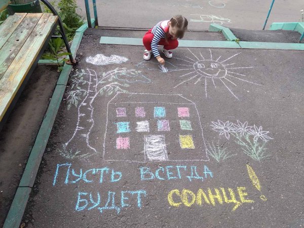 День защиты детей рисунки мелом